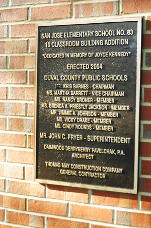 Plaque to J. Kennedy